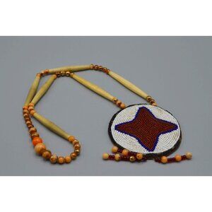 Native Canadian Beadwork Rosette Medallion Art Jewelry Handmade First Nations BC